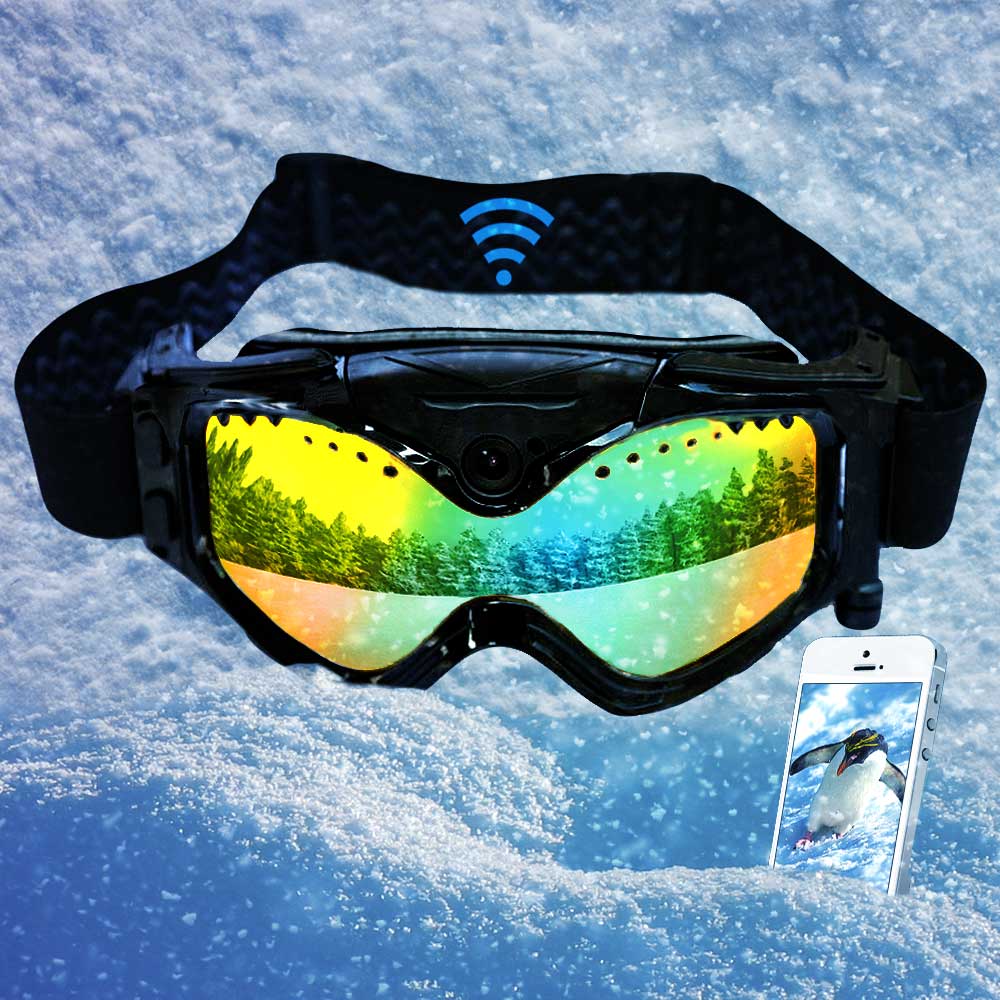 स्की काले चश्मे वाईफ़ाई कैमरा पूर्ण HD