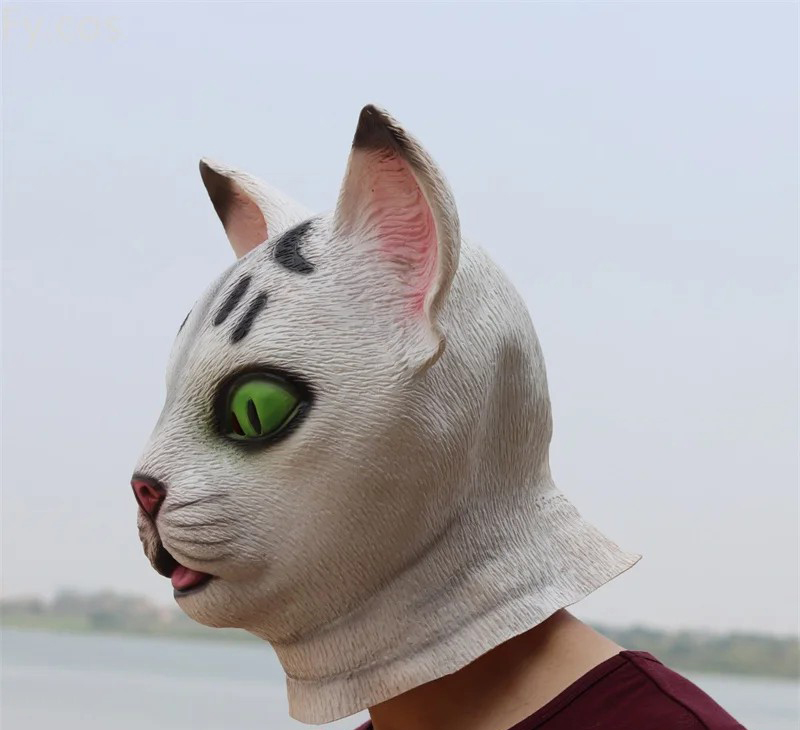 बिल्ली सिलिकॉन चेहरा सिर मुखौटा