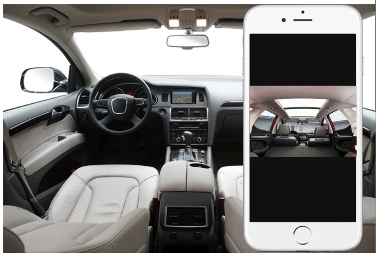 स्मार्टफोन ऐप पर प्रोफ़ियो x7 कार कैमरा लाइव व्यू - डैश कैम