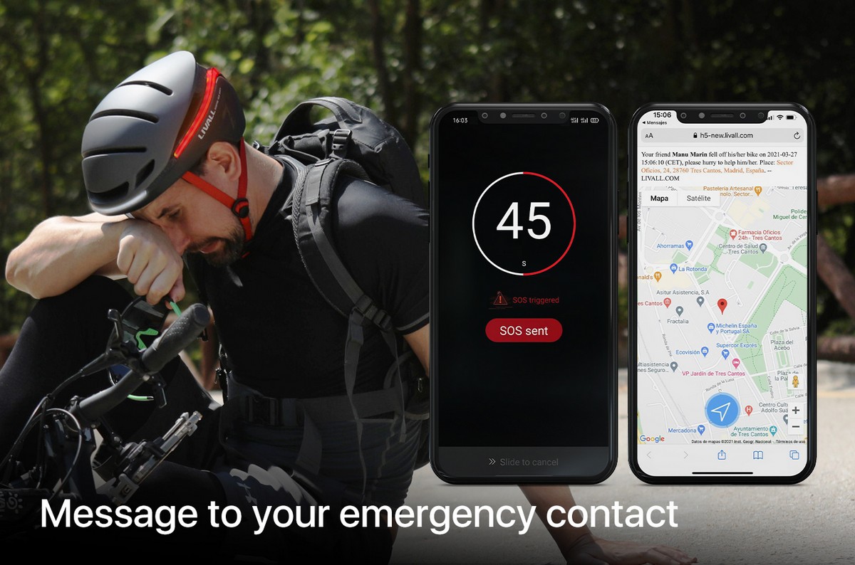 स्मार्ट बाइक हेलमेट ऐप एसओएस इमरजेंसी