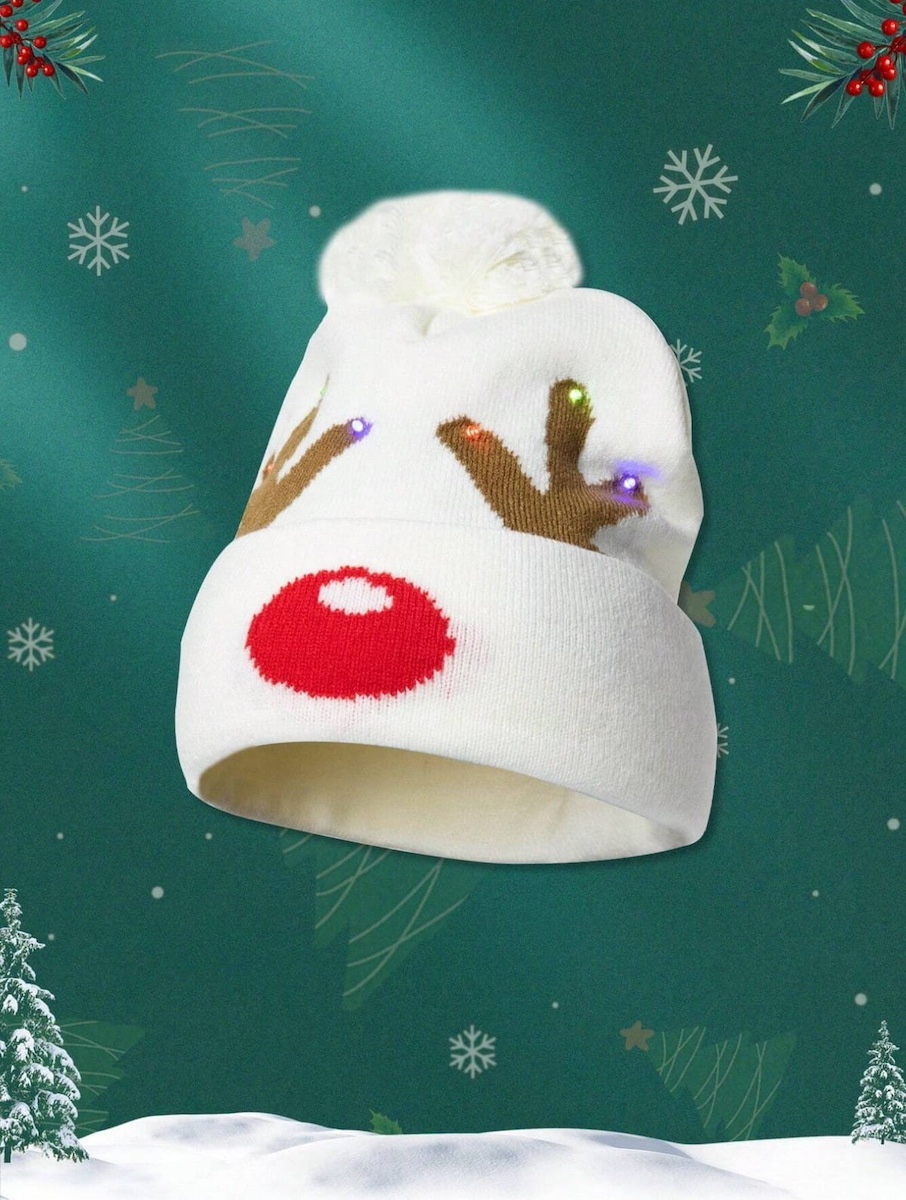 टोपी क्रिसमस रेनडियर एंटलर - सर्दियों की चमक के लिए टोपी, रूडोल्फ