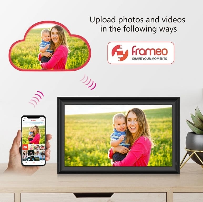 फोटो के लिए डिजिटल फोटो फ्रेम वाईफाई ऐप टच स्क्रीन 15"