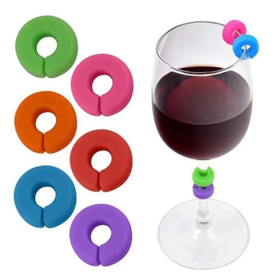 वाइन ग्लास के लिए छल्ले, रंगीन लेबल