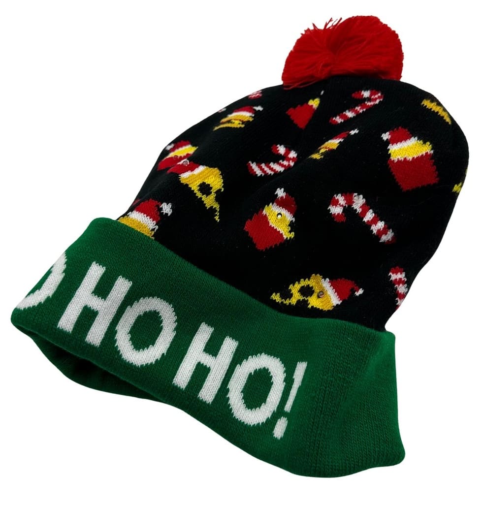 क्रिसमस एलईडी टोपी बुनी हुई सर्दियों की गर्मी से चमकती है