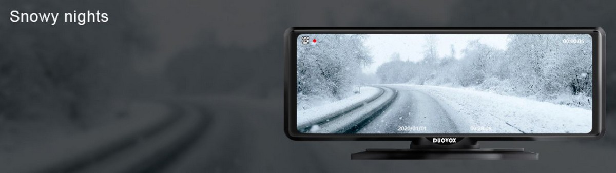 सबसे अच्छा कार कैमरा डुओवॉक्स v9 - बर्फबारी