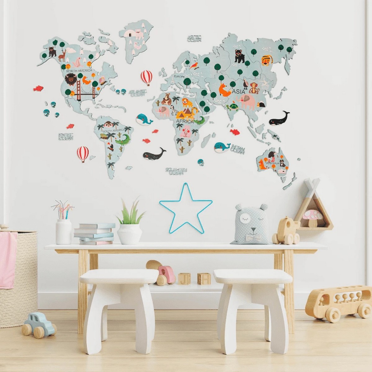 बच्चों के लिए दुनिया का नक्शा