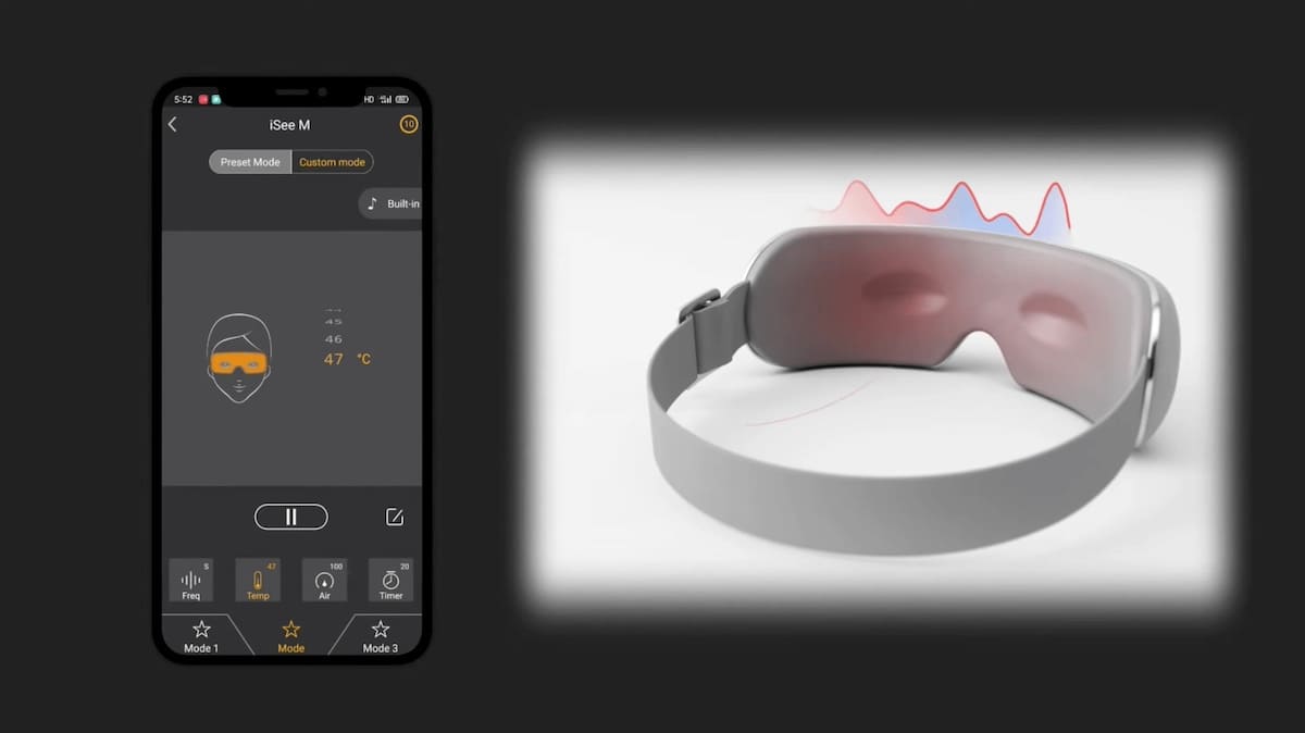 स्मार्ट तकनीक और ब्लूटूथ कनेक्शन के साथ वाइब्रेटिंग चश्मा