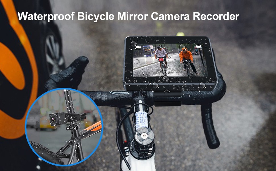रिकॉर्डिंग के साथ मॉनिटर के साथ वाटरप्रूफ साइकिल कैमरा IP68