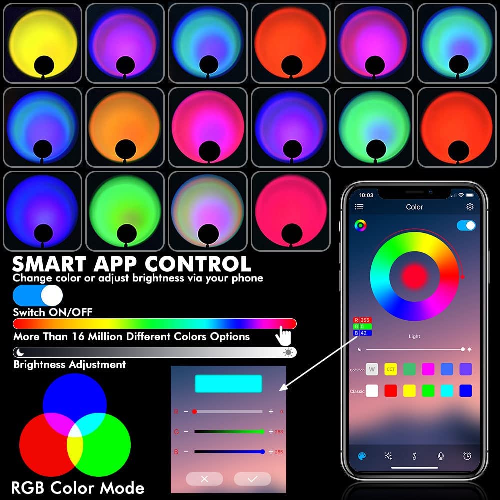 स्मार्टफोन मोबाइल ऐप के लिए वाईफाई लैंप आरजीबी रंगीन नियंत्रित करता है