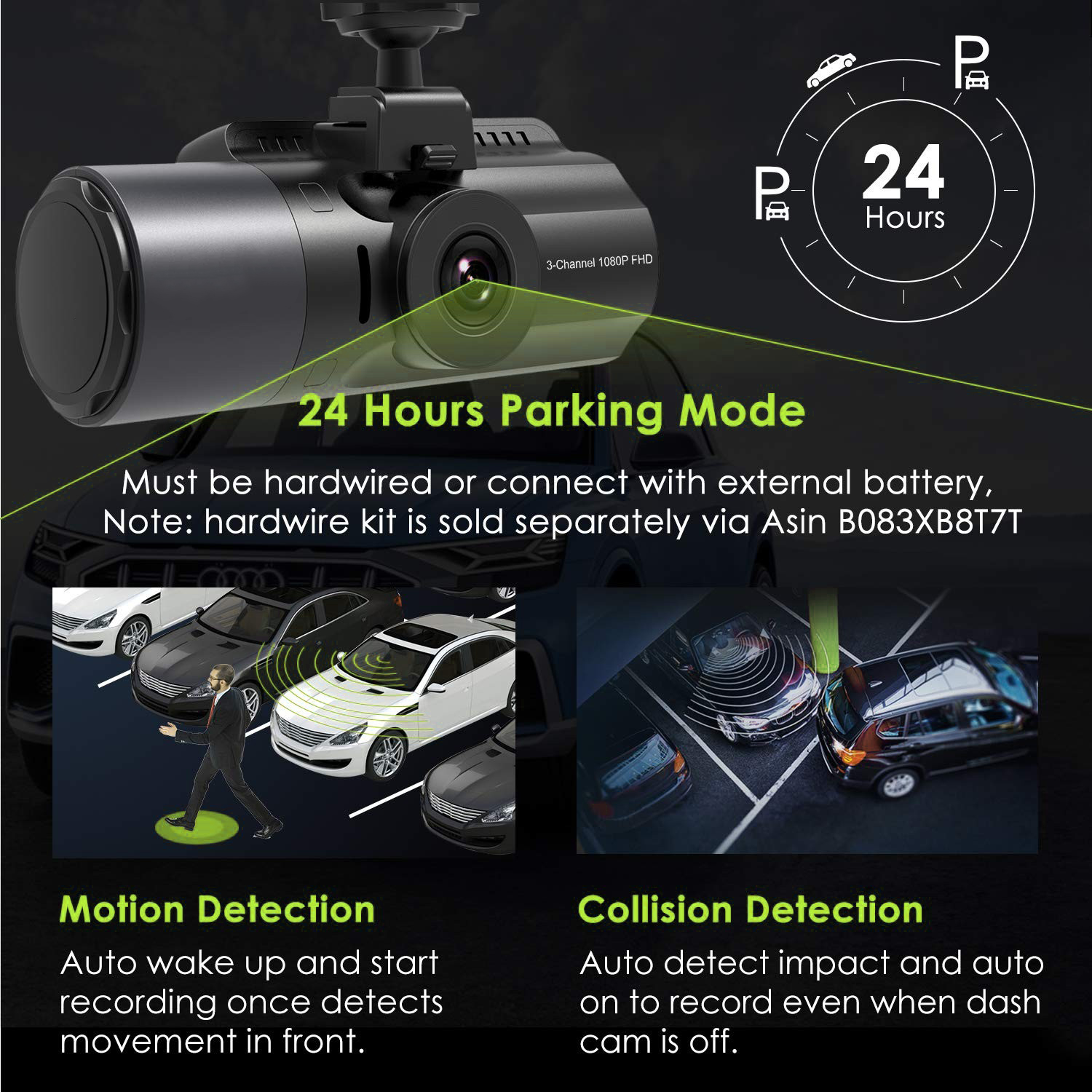 कार कैमरा प्रोफियो S12 पार्किंग मोड