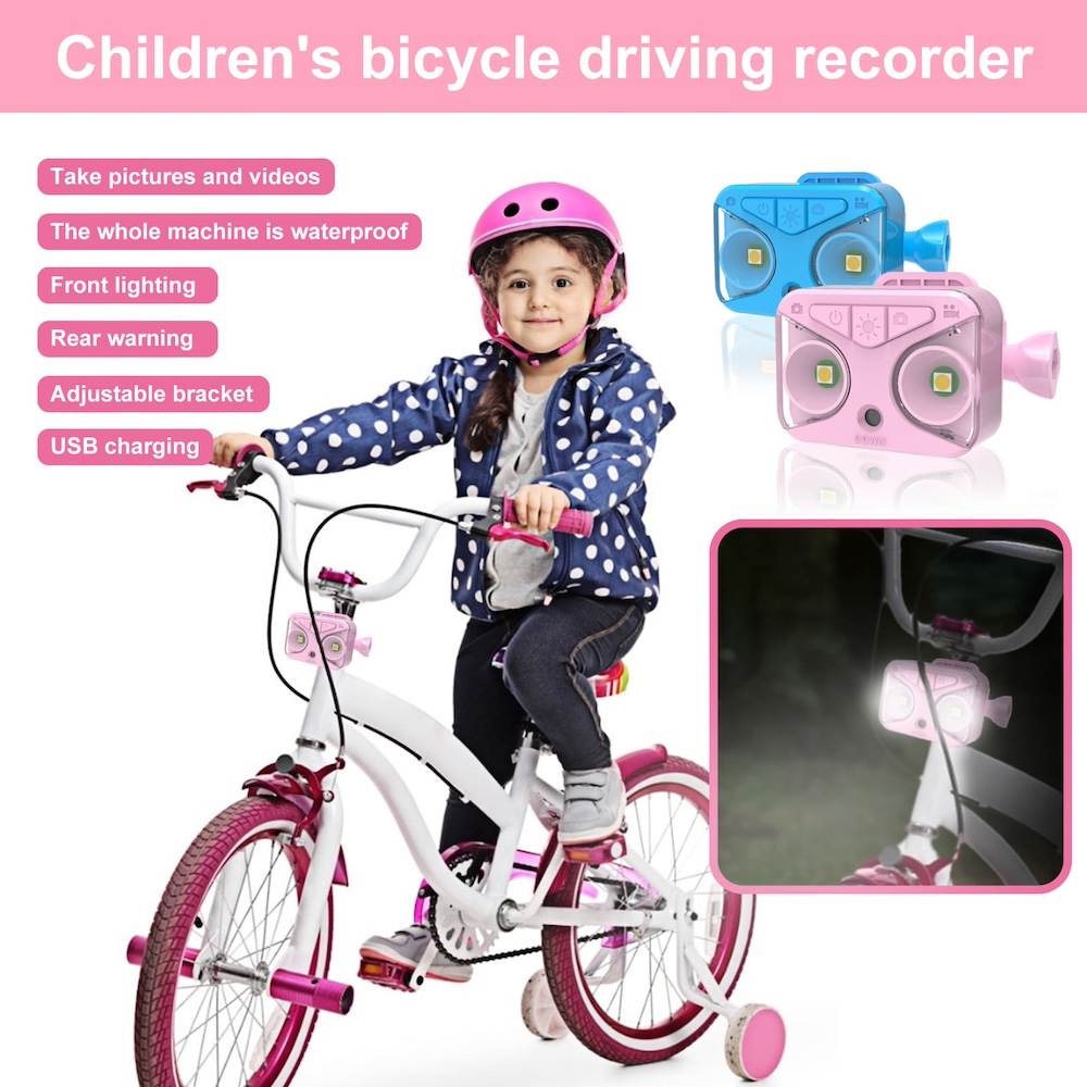 बच्चों के लिए साइकिल लाइट के साथ बाइक कैमरा