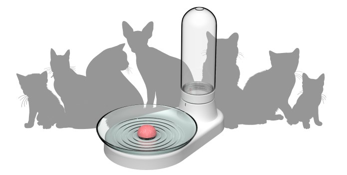 बिल्ली के लिए पानी की टंकी - ट्रे स्वचालित
