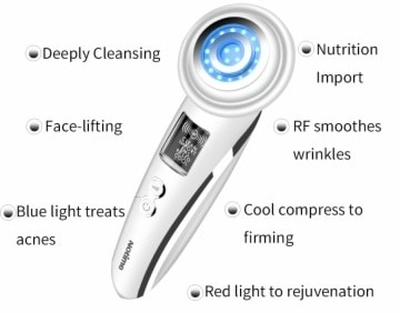 आरएफ और एलईडी लाइट के आधार पर त्वचा के कायाकल्प के लिए उपकरण