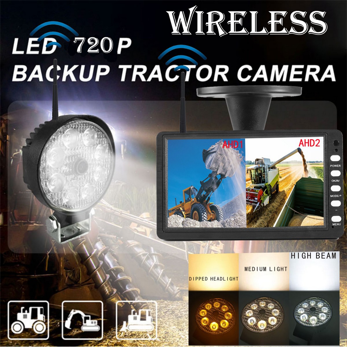 बैकअप सेट - शक्तिशाली सफेद एलईडी लाइट और कई कार्यों के साथ वाईफाई कैमरा