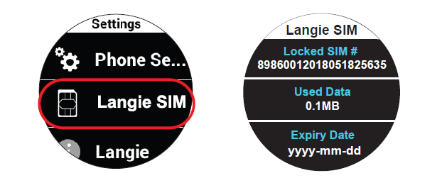 langie sim card वैश्विक देश
